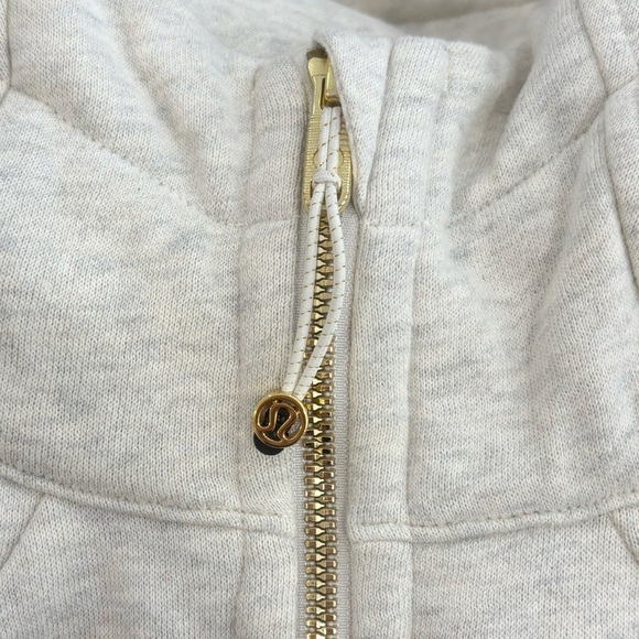NWT Lululemon Scuba Full Zip Hoodie In Heathered Light Ivory Gold Size 2 - Picture 3 of 9